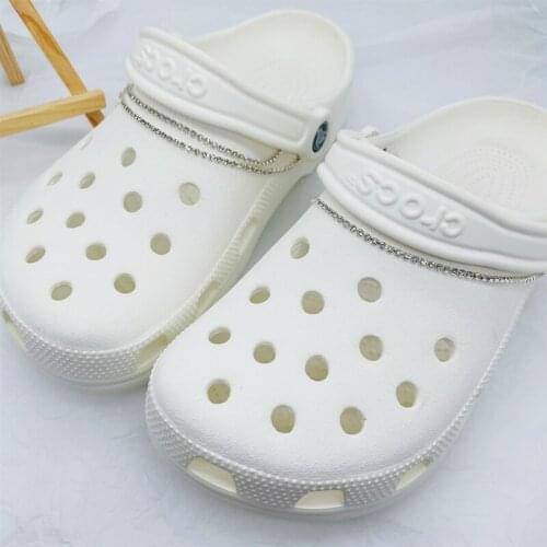 Croc Charms Designer for JIBZ Shoe Charms Ready To Put on Crystal Diamond Chain Shoes Decorations Accessories for Crocs Gift