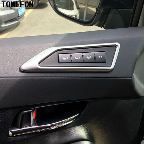 For Toyota Alphard Vellfire 2015 2016 ABS Chrome Car Door Seats Memory Adjusting Push Button Trim Cover Sticker 1piece