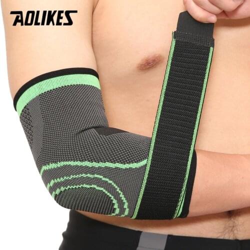 AOLIKES SUPPORT 1PCS Compression Elastic Nylon Basketball Elbow brace support protector Volleyball Bandage Elbow pads
