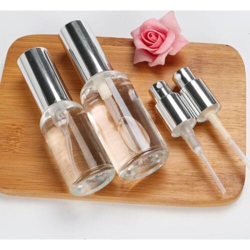 Spray Bottle Clear Glass Small Empty Glass Atomizer Perfume Pump Bottle Liquid Essential Oil Cosmetic Lotion Container Pump