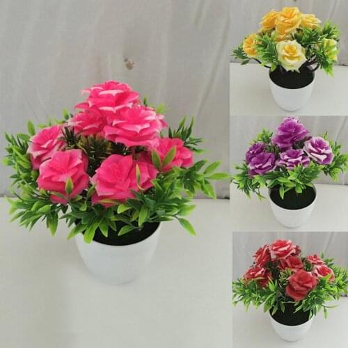 1Pc Potted Artificial Flower Stage Prop Vivid Simulation Flowers Garden Wedding Home Party Decoration Props