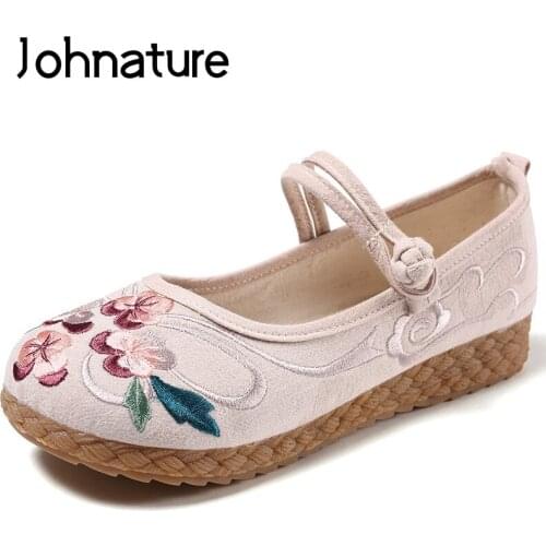 Женские туфли с ремешком Johnature China At AliExpress