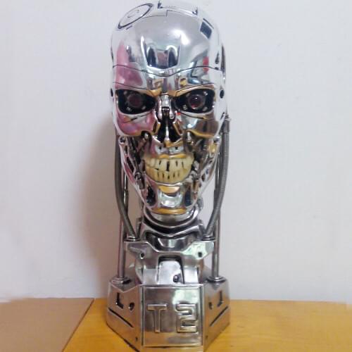 Replica Resin Terminator T800 1:1 Scale Skull Endoskeleton Lift-Size Bust Figure light LED EYE T-800 T2 statue model
