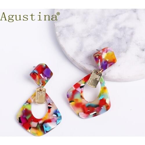 Agustina Small Earrings Fashion Jewelry Resin Drop Earrings for Women Dangle Spring Earrings Bohemian Earring Acrylic Geometric