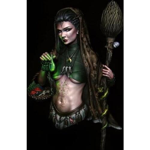 1/10 Scale Unpainted Resin bust Witch