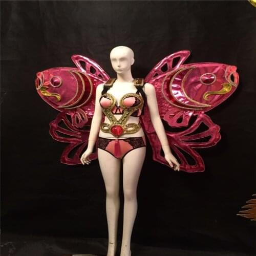 MD01 Lady ballroom dance costumes stage show fish wears club catwalk performance backplan bar dresses bikini outfit dj clothe ds