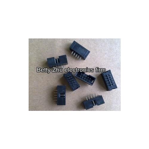 1000PCS/LOT DC3-10P 2.54MM Pitch Box Header Block copper needles ISP download interface (JTAG socket) Simple horns seat