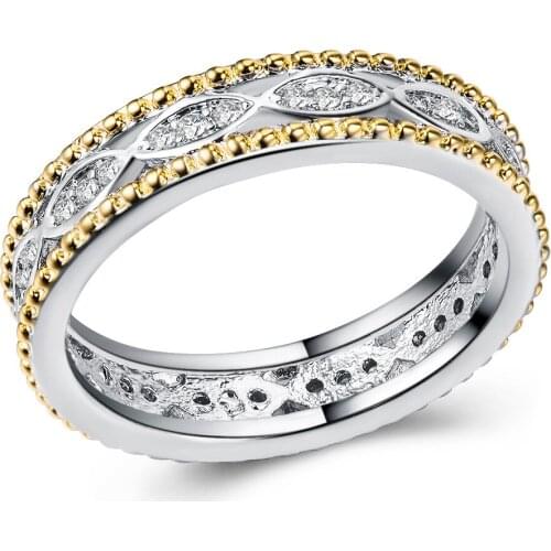 Miqiao New Office Platinum Plated Colorful Zircon Copper Rings for Men Women Couple Family Friend Fashion Design Gift Jewelry