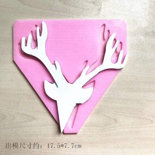 Wholesale/retail,free shipping, p740 deer head Fondant silicone mould chocolate insert mold