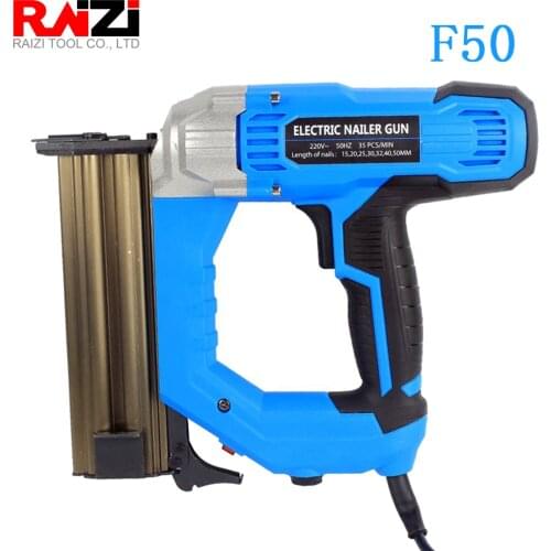 Raizi F50 Electric Nailer Gun for Woodworking Framing Household Decoration 220v Power Tool Nail Gun with Professional Case