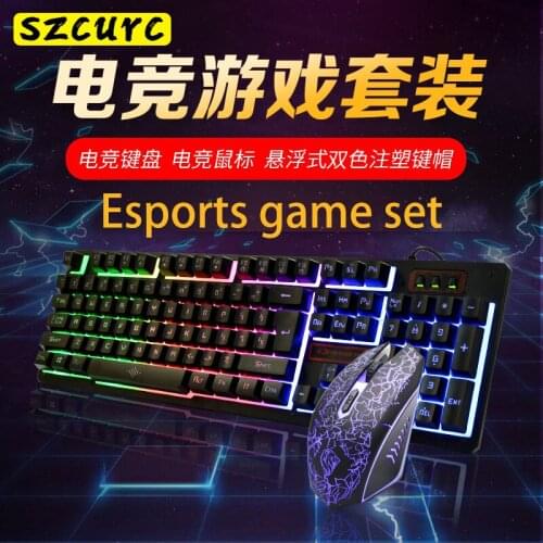 SZCURC Pro Wired Gaming Keyboard and Mouse 104 Keycaps Backlight keyboard STW02 Mouse Gamer Kit For Laptop Desktop PC Computer