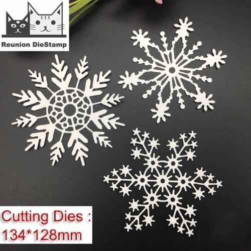 Reunion 3Pcs Big Snowflake Set Metal Cutting Dies Stencil Scrapbooking Embossing 2020 New Christmas Craft Album Paper Card Dies