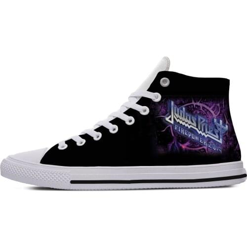 Judas Priest Rock Band Metal Novelty Design Lightweight High Top Canvas Shoes Men Women Casual Breathable Sneakers