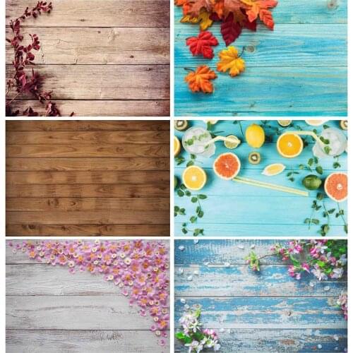 SHENGYONGBAO Art Fabric Photography Backdrops Props Wooden Floor Flower Wood Planks Theme Photo Studio Background NY2FD-02