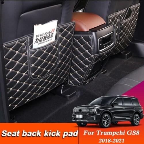 QCBXYYXH Car Styling 3pcs Leather For Trumpchi GS8 2018-2021 Car Seat Back Anti-Kick Pad Cover Internal Decoration Cover