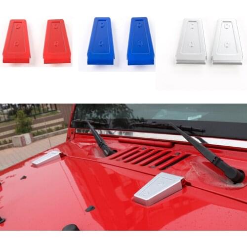 YAQUICKA 2Pcs/set Car Exterior Front Engine Hood Hinge Cover Decoration Sticker Styling For Jeep Wrangler 2007 Up Accessories