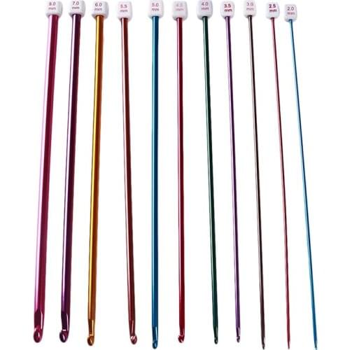 1 Set Sewing Needles Aluminium Crochet Hooks Needles Knit Weave Craft Yarn Sewing Tools Knitting Needles Sewing Accessories
