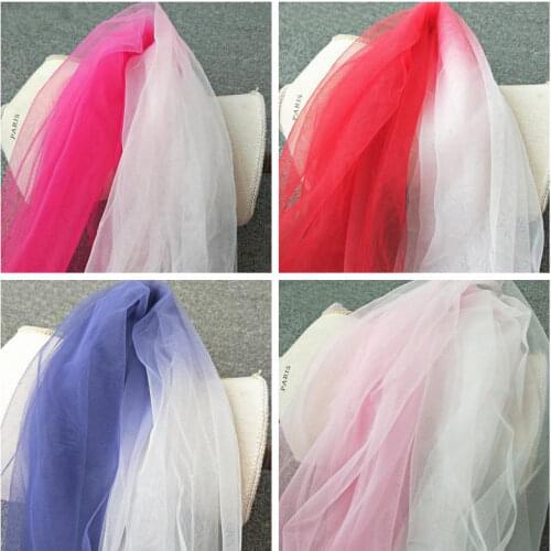 1Y/lot High Grade 6color Gradient Encryption Mesh For Wedding Dress Decoraiton DIY Material
