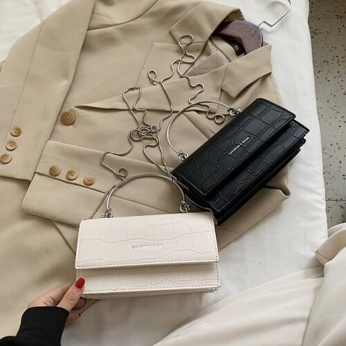 2020 autumn and winter new small square bag ladies shoulder bag fashion small handbag stone pattern chain bag messenger bag