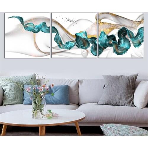 3 Panels Green and Yellow Wall Art Multi Panels Home Decoration Canvas Posters Prints Abstract Canvas Paitning for dropshipping