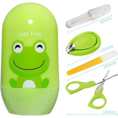 Baby Nail Care Set Baby Health Care Cartoon Animal Travel Set Baby Finger Pruning Scissors Nail Clipper Child Tool Set of 4PCS