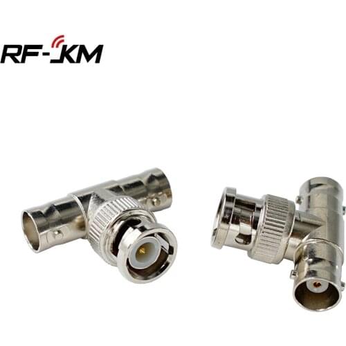 2Pcs BNC Male To 2*BNC Female T Type Connector Adapter For CCTV Surveillance System
