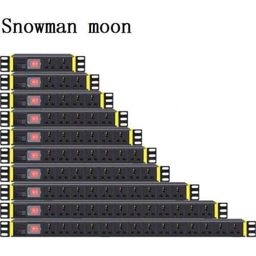 Aluminum alloy pdu Power strip power socket Double break switch 16A Overload protection Universal AC OUTLET EU AU US UK PLUG