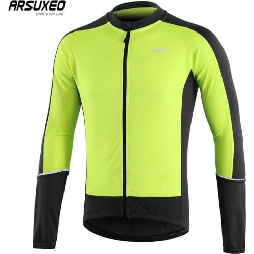 ARSUXEO Men Spring Autumn Cycling Jersey 2019 Long Sleeve Downhill MTB Mountain Bike Shirts Quick Dry Bicycle Clothing Pro Team