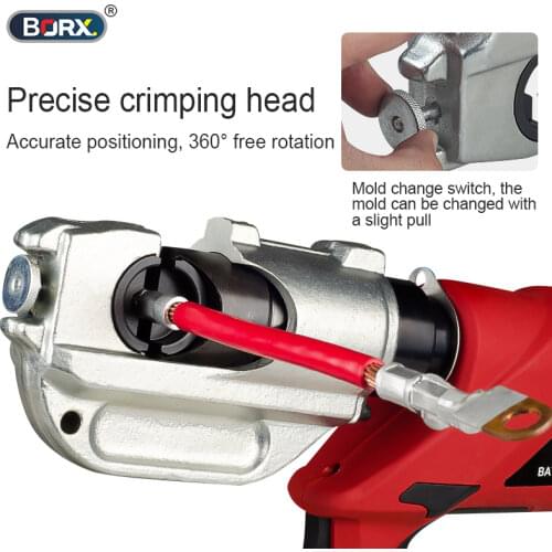 Cordless copper and aluminum terminal crimping tool electric power construction charging cable clamp tools