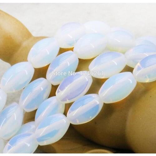 Ornaments Sri Lanka Natural Moonstone Loose DIY Rice Bucket Beads Natural Stone Hand Made Jewelry Making Design 8X12mm 15inch