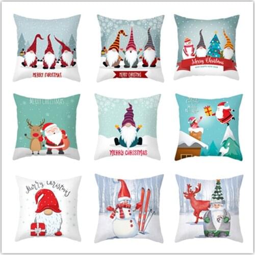 Cartoon Christmas Pillow Case 45X45 Cm Santa Dwarf Cushion Cover Christmas Decoration for Home Navidad New Year 2022 Gift