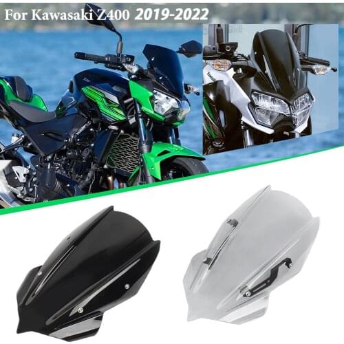 Motorcycle Sports Windshield Windscreen Deflector Visor Viser For Kawasaki Z250 Z400 2019-2021 Z 400 Accessories Double Bubble