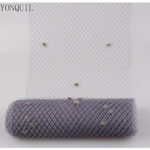 Grey 5 Yards Per Lot Birdcage Veil With Dot 25CM Width Russian Veiling Netting Wedding Dot Veils Material Free Shipping LDV01