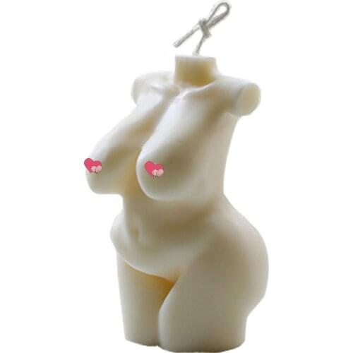 Fat Female Body Shape Candle Mold Shy Female Mother Body Middle-aged Body Candle Making Soap Aroma Mould Home Crafts Decoration