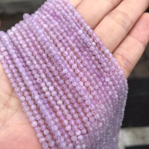 3mm Faceted Natural Lavender Amethysts Stone Beads Round Loose Purple Crystal Quartz Stone Beads For DIY Bracelet Jewelry Making