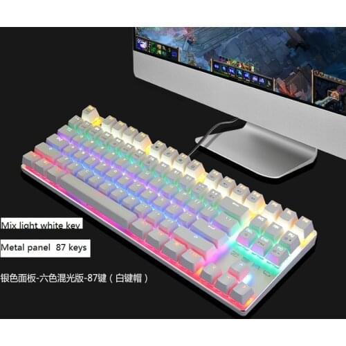 METOO Gaming Mechanical Keyboard 87/104 key Anti-ghosting Luminous Blue Black Switch Backlit led wired Keyboard