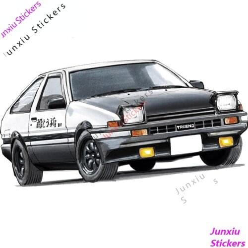 JDM Initial D Bumper Camper Car Stickers for SUV Laptop Speedboat Rear Windshield Waterproof Fine Decal Decor Graphic PVC13x7cm