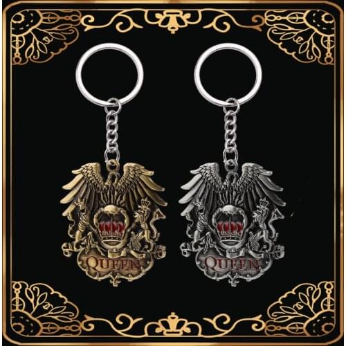 Rock Band Queen Keychain Bohemian Rhapsody Logo Eagle Crown Alloy Key Chain Ring Holder Fashion Jewelry Accessory Chaveiro