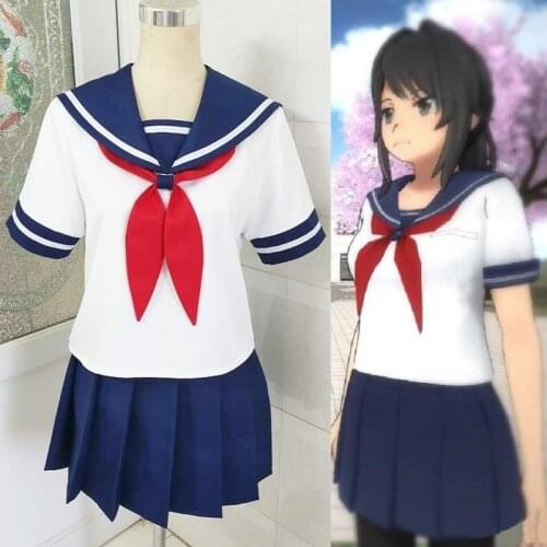 Game Yandere Simulator Cosplay Costume Ayano Aishi Uniforms Yandere-chan JK School Uniform Women Outfit Sailor Suit Custom Made