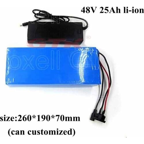 High capacity 48v 25ah lithium battery 25Ah 48v 18650 battery pack with BMS ebike scooter pawer tools li-ion battery+3A charger