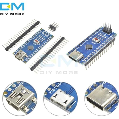 Mini USB/Micro USB/Type-C Adapter CH340 Nano V3.0 ATMEGA328P-MU ATMEGA328 Microcontroller Module Development Board for Arduino