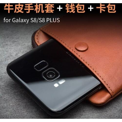 Multi-function Genuine Leather Pocket Cover for Sumsang S8 S8+Plus Business Wallet Card Slots Bag Case for Galaxy S8 S8+Plus