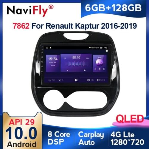 NaviFly 7862 6GB+128GB QLED Screen 1280*720 Android 10 Car Radio Audio Multimedia Player For Renault Kaptur 2016 - 2019