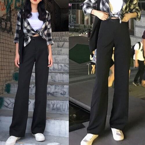 2021 New Womens All-Match High Stree Pants Vintage Tie Dyed Wide Leg Pants Spring And Autumn Korean Style Straight Pants