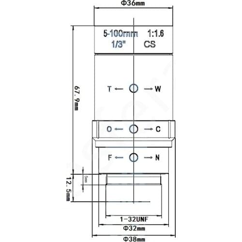 5-100mm Lens HD 3-55 Degree CS Mount Infrared Night Vision Manual Zoom Lens For CCTV Security Camera