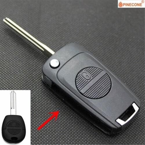 PINECONE Key Case for Nissan A33 Cefiro Micra Almera Primera X-Trail Car Key 2 Button Blank Blade Modified Remote Key Fob Shell