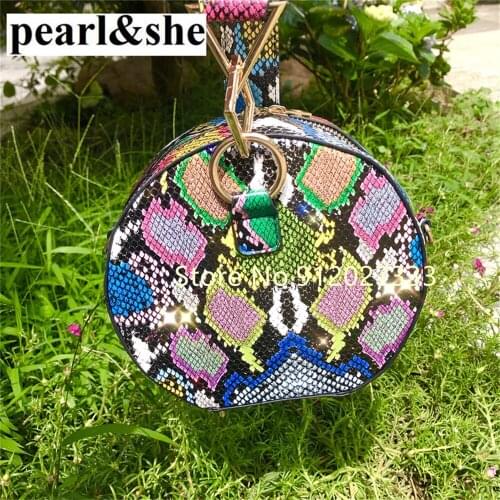 Hot Snake Multi Colors Unique Round Circular Handbags Female Ladies All Match Bags Women Casual Circular Bag
