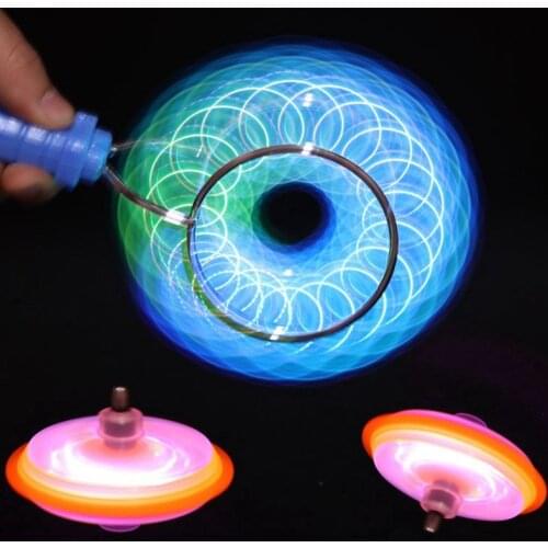 Educational Childrens Toys Creative Magnetic Flying LED Light Flashing Gyroscope Spinning Top Kids Gifts