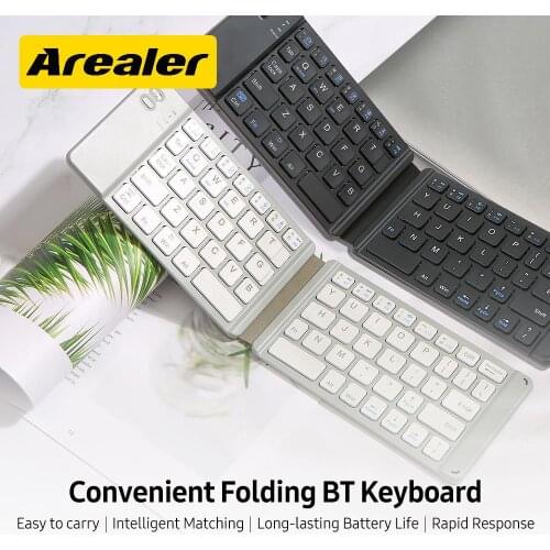 Convenient Folding BT Keyboard Compatibility Intelligent Matching Simple & Compact Long-lasting Battery Life Easy to Carry Black