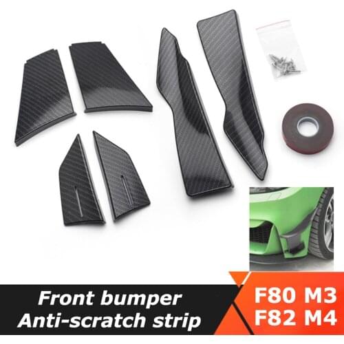 Car Front Bumper Anti-scratch Strip Carbon Fiber Pattern Wind Knife Combined Suitable for BMW F80 M3 F82 M4